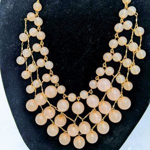 J Crew Pink Bauble Cascade Necklace